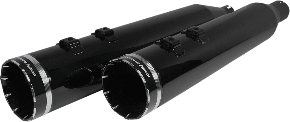 KHROME WERKS 1801-1481 4-1/2" HP-Plus® Slip-On Mufflers - Obsidian Tracer