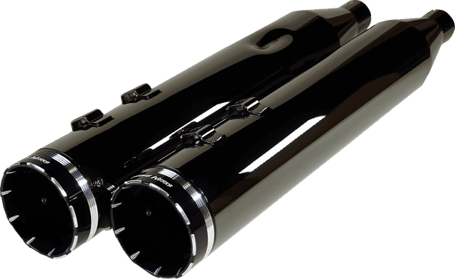 KHROME WERKS 1801-1498 4-1/2" HP-Plus® Slip-On Mufflers - Eclipse® with Tracer Tip