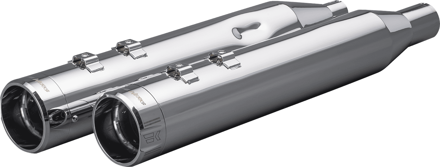KHROME WERKS 1801-1771 4-1/2" HP-Plus® Slip-On Mufflers - Chrome Klassic Tip