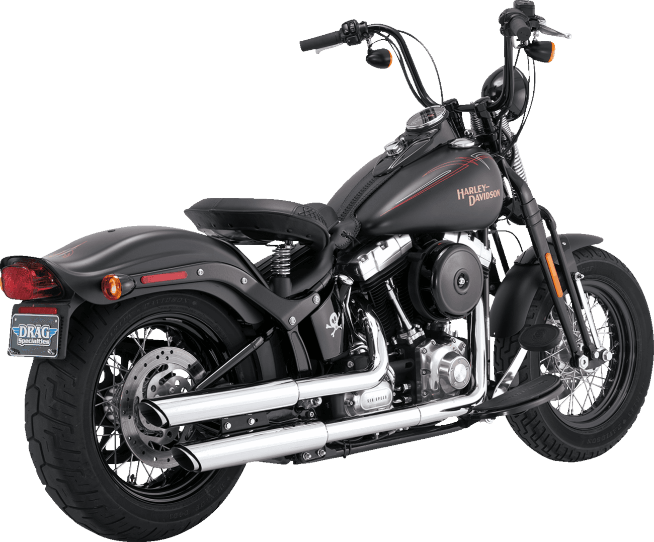 VANCE & HINES 1801-1780 3" Twin Slash Slip-On Mufflers - Chrome