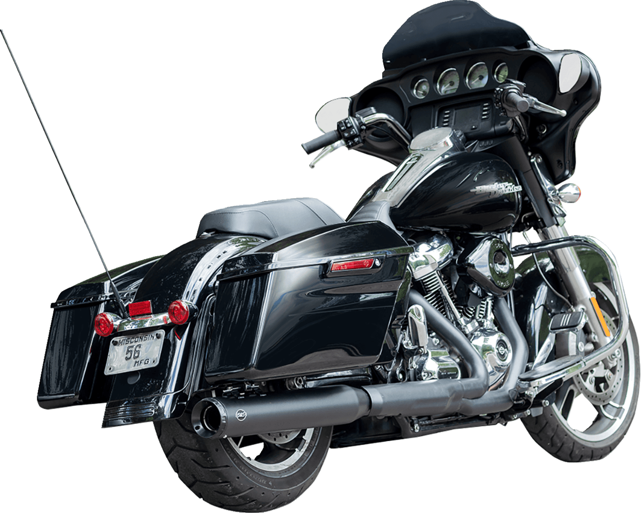 S&S CYCLE 1801-1847 2-into-1 Swindler Exhaust Conversion Kit - 4" - Black - M8 Touring