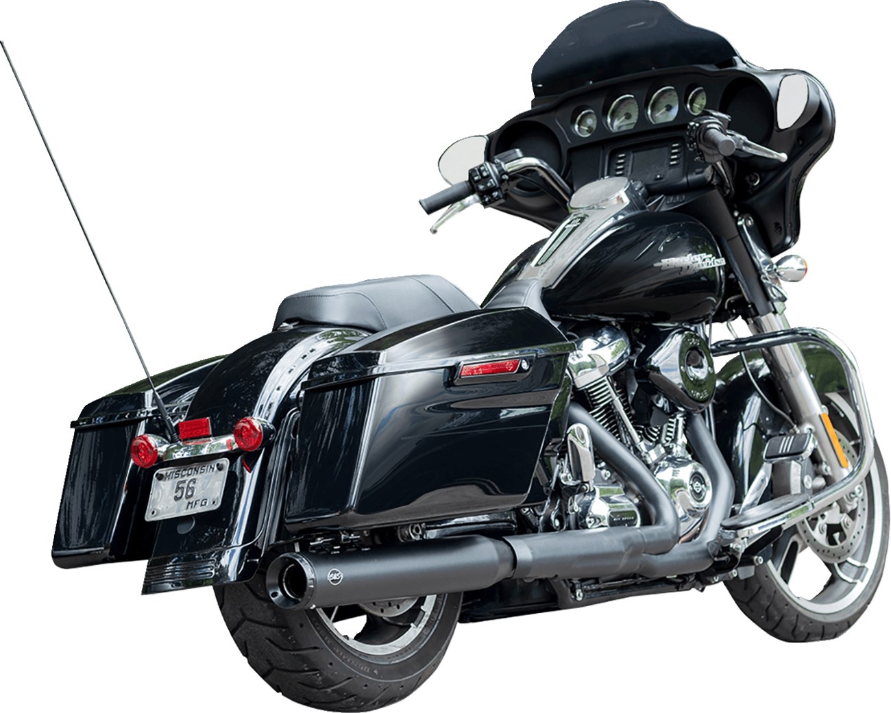 S&S CYCLE 1801-1847 2-into-1 Swindler Exhaust Conversion Kit - 4" - Black - M8 Touring