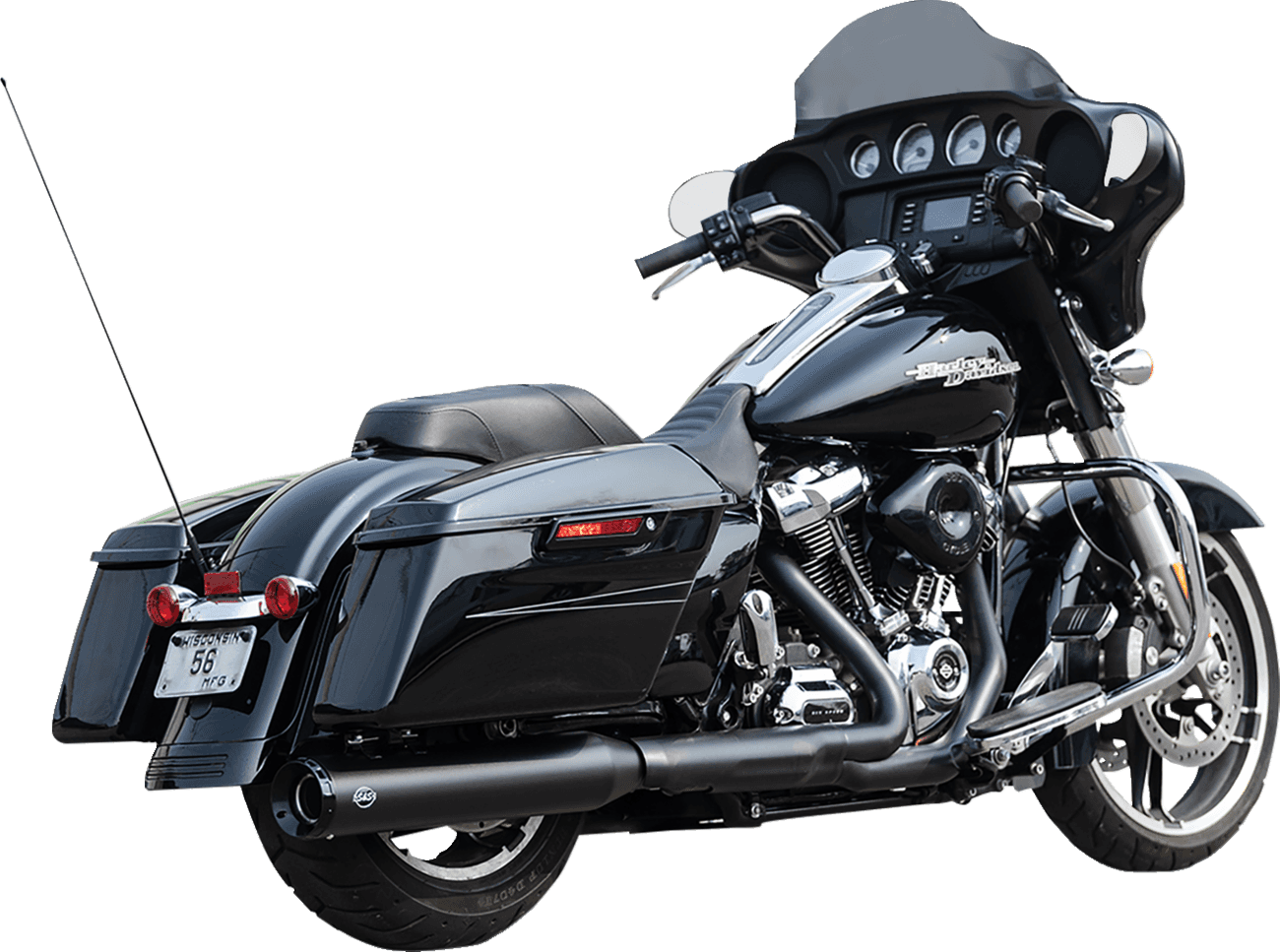 S&S CYCLE 1801-1849 2-into-1 Swindler Exhaust Conversion Kit - 4-1/2" - Black - M8 Touring