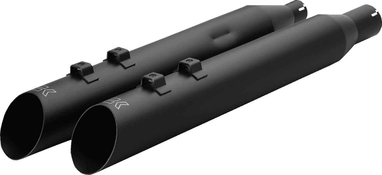 KHROME WERKS 1801-1865 HP-Plus® Slip-On Mufflers - 4" - M8 - Slash Up with Ripper Baffle - Black