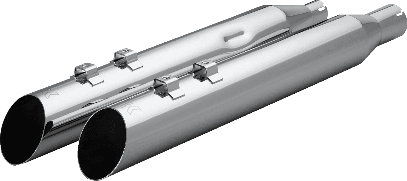 KHROME WERKS 1801-1866 HP-Plus® Slip-On Mufflers - 4" - M8 - Slash Up with Ripper Baffle - Chrome