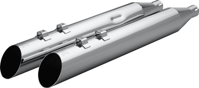 KHROME WERKS 1801-1868 HP-Plus® Slip-On Mufflers - Slash Up - 4" - Trike/Twin Cam - Chrome