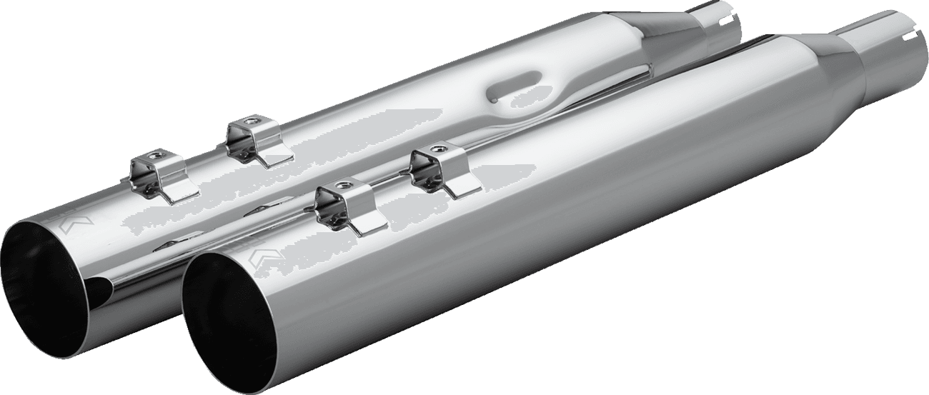 KHROME WERKS 1801-1873 HP-Plus® Slip-On Mufflers - 4" - Straight Cut with Ripper Baffle - M8 - Chrome
