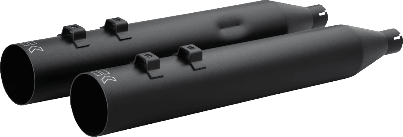 KHROME WERKS 1801-1874 HP-Plus® Slip-On Mufflers - Straight Cut - 4" - Trike/Twin Cam - Black