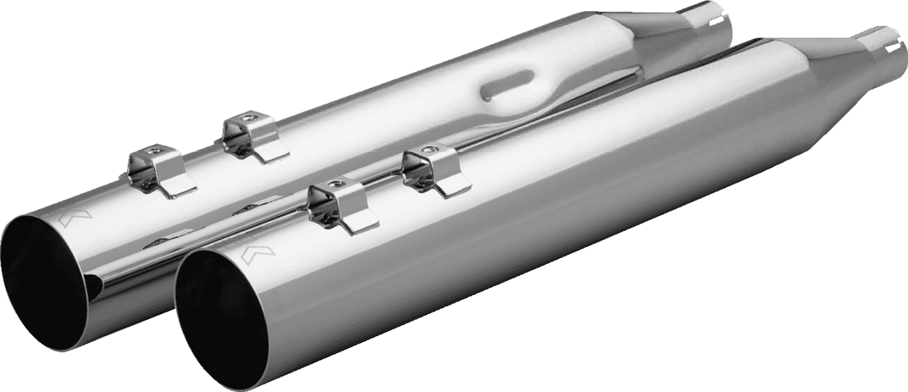 KHROME WERKS 1801-1875 HP-Plus® Slip-On Mufflers - Straight Cut - 4" - Trike/Twin Cam - Chrome