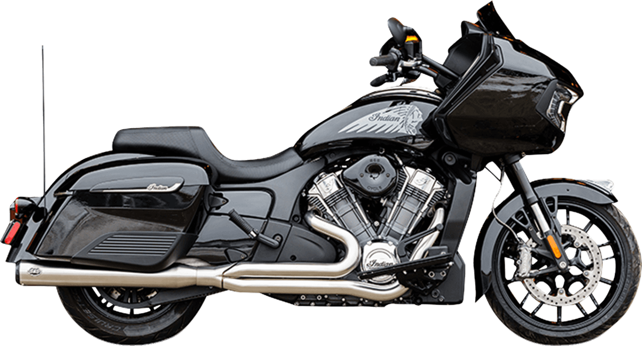 S&S CYCLE 1810-3256 2-into-1 Qualifier Exhaust System - Brushed Stainless Steel - Race Only - Indian with PowerPlus
