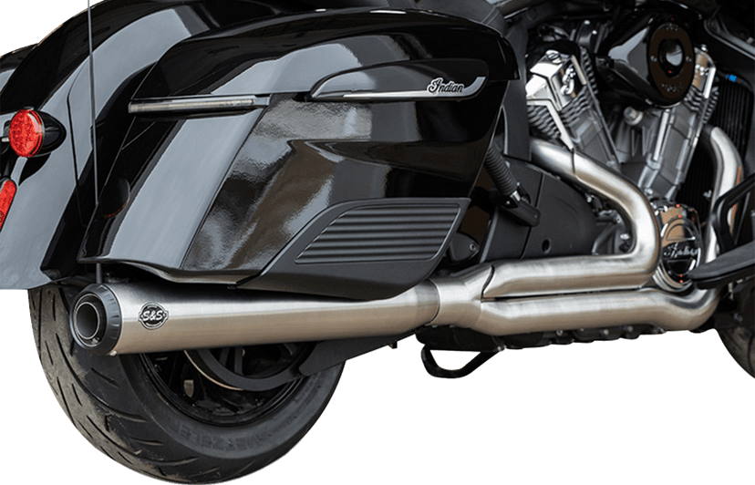 S&S CYCLE 1810-3259 2-into-1 Qualifier Exhaust System - Brushed Stainless Steel - 49 State - Indian with PowerPlus — image 3 of 3