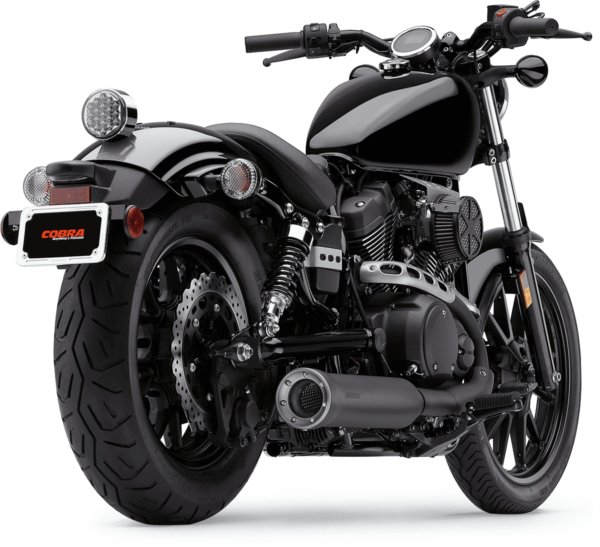 COBRA 1811-2636 4" Slip-On Muffler - Black - XV950 Bolt
