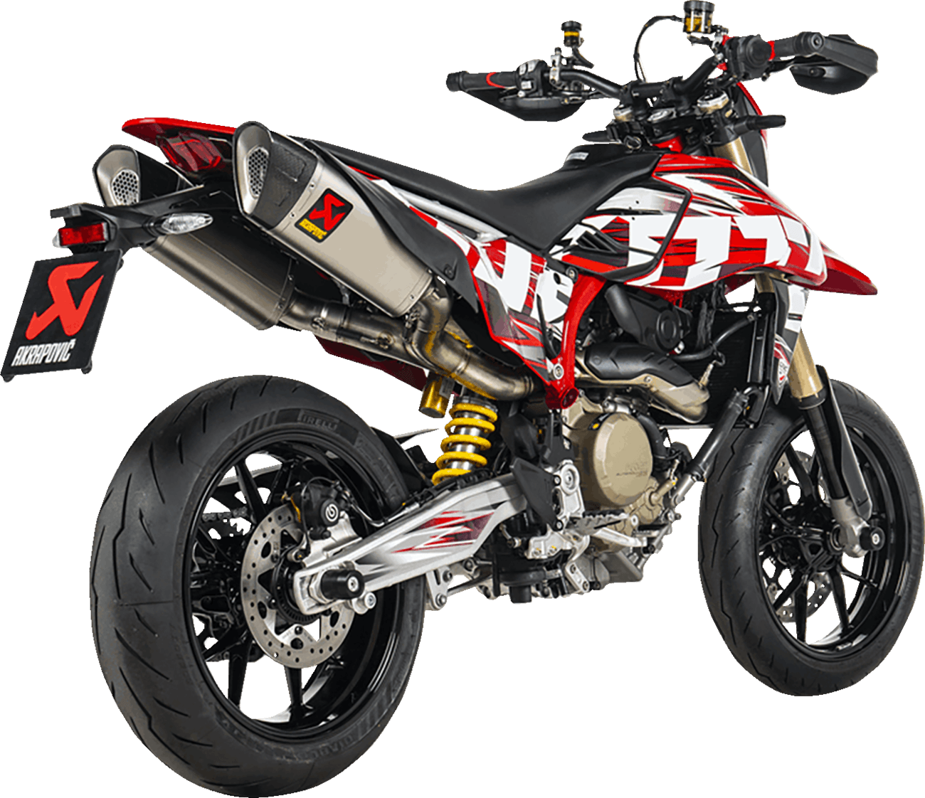 AKRAPOVIC 1811-4722 Slip-On Line Mufflers - Titanium - Hypermotard 698