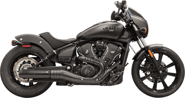 BASSANI XHAUST 1811-4938 4" Slip-On Muffler with Billet End Cap - Black - Scout