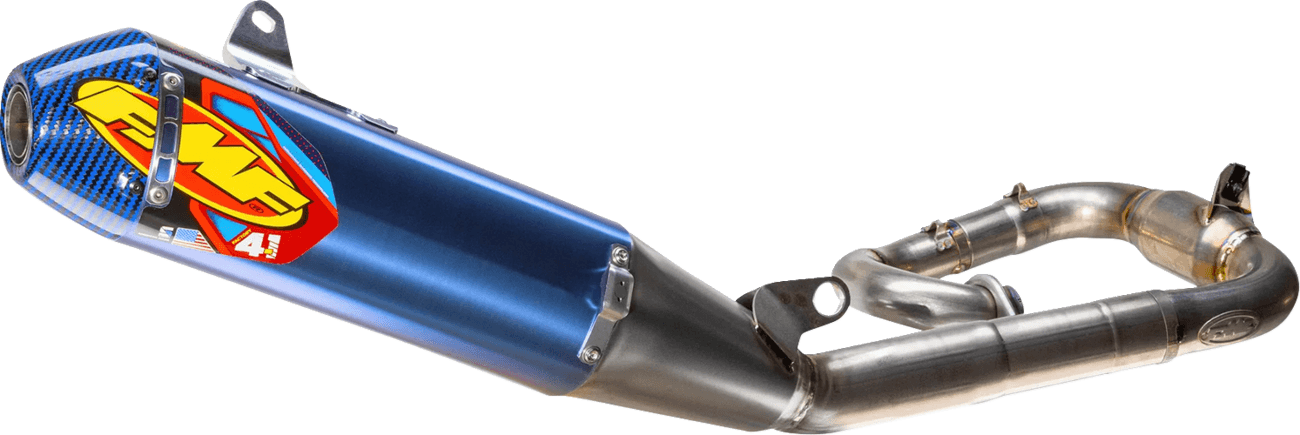 FMF 18202195 Factory 4.1 RCT Exhaust System - Titanium/Anodized - Blue with Carbon End Cap - YZ250F/X