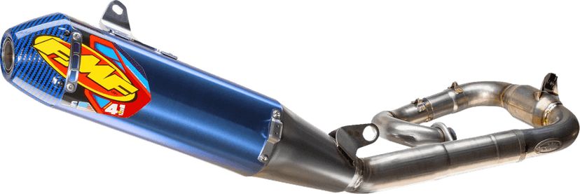 FMF 18202195 Factory 4.1 RCT Exhaust System - Titanium/Anodized - Blue with Carbon End Cap - YZ250F/X