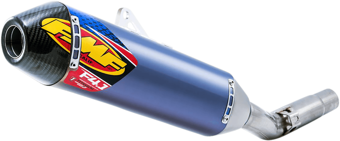 FMF 1821-1612 Factory 4.1 RCT Slip-On Muffler - Blue Anodized Titanium with Carbon Fiber End Cap - YZ250F