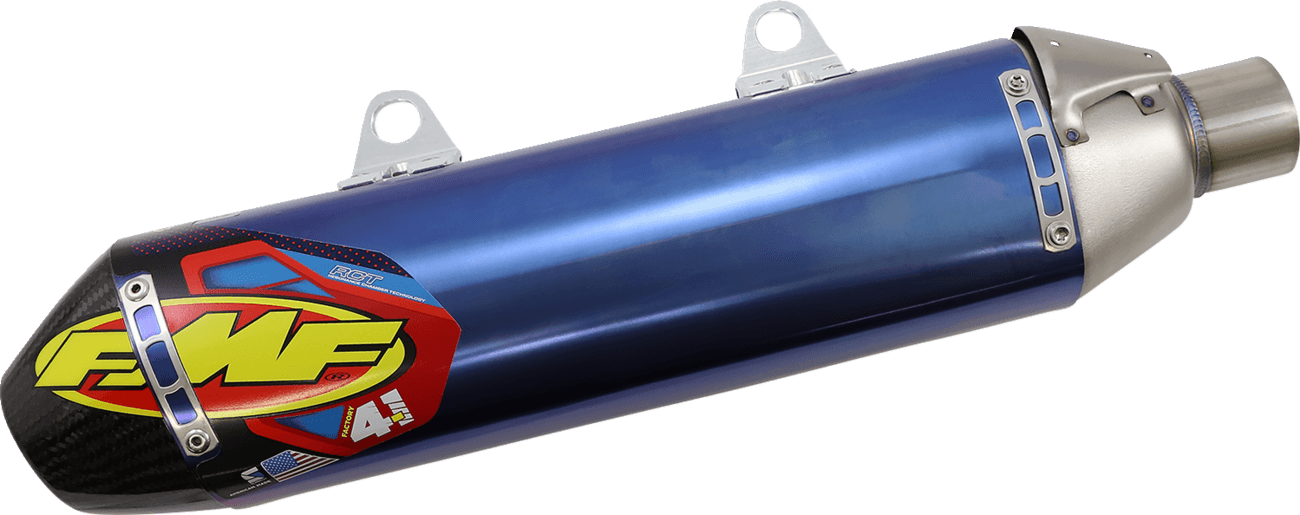 FMF 1821-1631 Factory 4.1 RCT Slip-On Muffler - Anodized Titanium with Carbon Fiber End Cap - FE 250/350