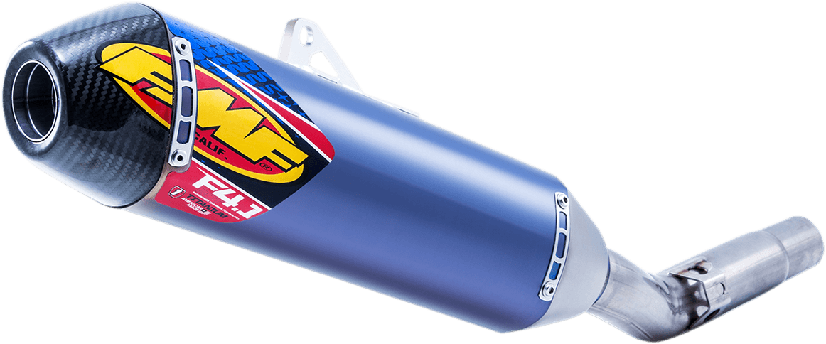 FMF 1821-1858 Factory 4.1 RCT Slip-On Muffler - Blue Anodized Titanium with Carbon Fiber End Cap - RM-Z 450