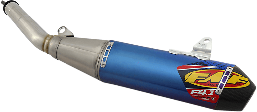 FMF 1821-1885 Factory 4.1 RCT Slip-On Muffler - Blue Anodized Titanium with Carbon Fiber End Cap - YZF/FX/WR