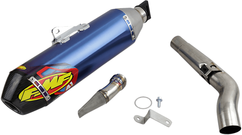 FMF 1821-1890 Factory 4.1 RCT Slip-On Muffler - Blue Anodized Titanium with Carbon Fiber End Cap - KX450F/X