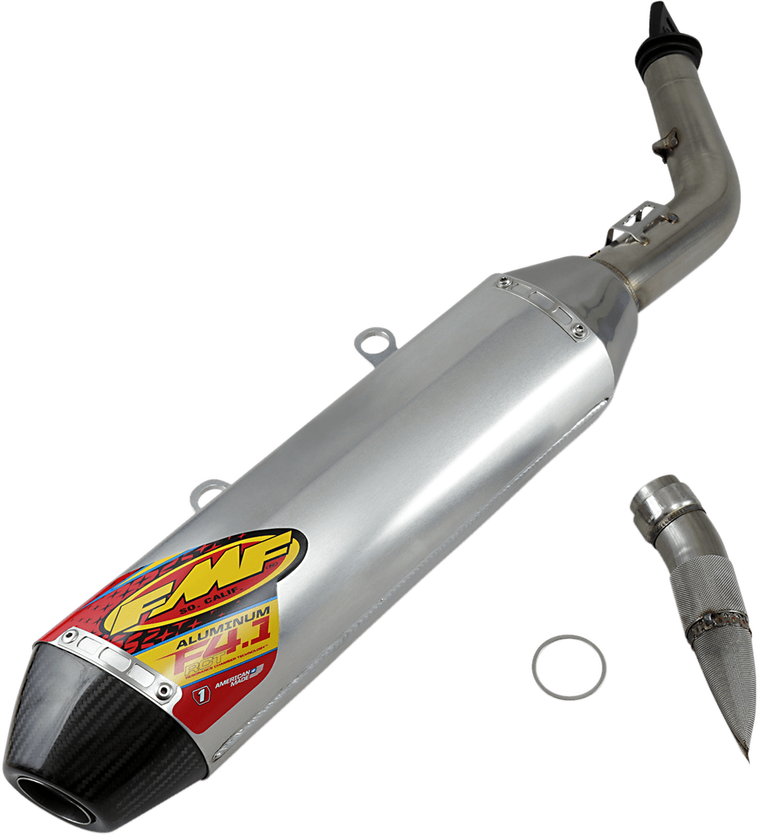 FMF 1821-1920 Factory 4.1 RCT Slip-On Muffler - Stainless Steel/Aluminum with Carbon Fiber End Cap - EX/MC