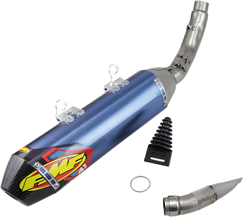 FMF 1821-1921 Factory 4.1 RCT Slip-On Muffler - Blue Anodized Titanium with Carbon Fiber End Cap - EX/MC