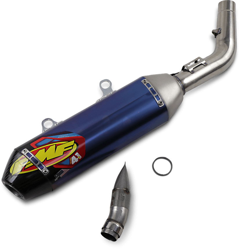 FMF 1821-1925 Factory 4.1 RCT Slip-On Muffler - Blue Anodized Titanium with Carbon Fiber End Cap - EX/MC