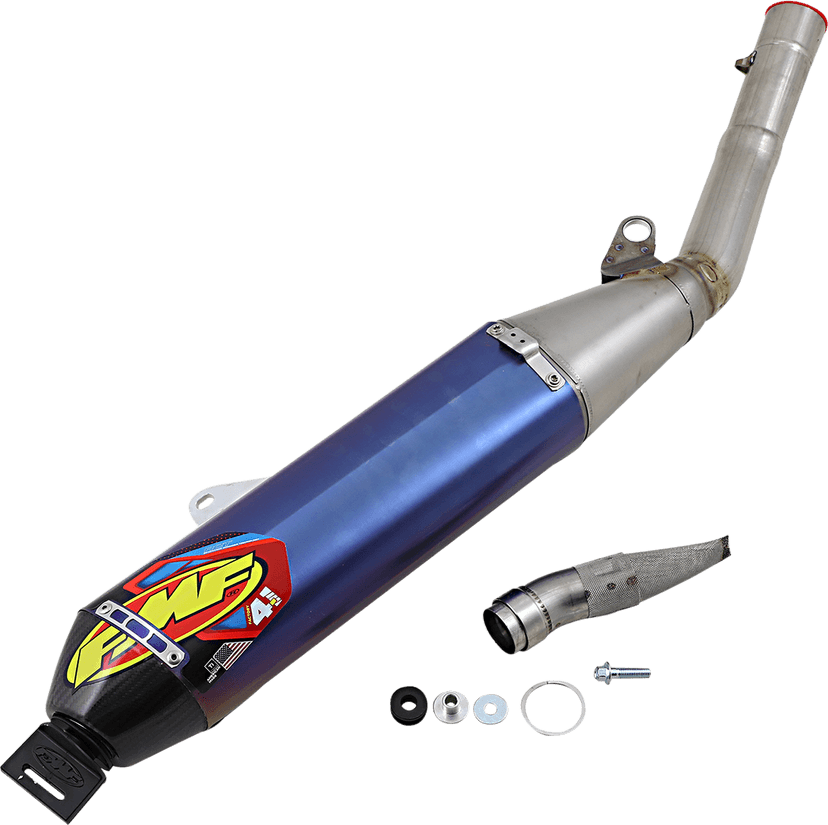 FMF 1821-2013 Factory 4.1 RCT Slip-On Muffler - Blue Anodized Titanium with Carbon Fiber End Cap - WR450R