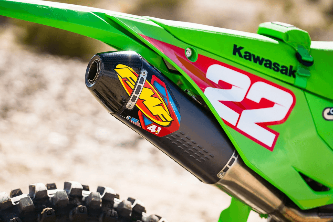 FMF 1821-2035 Factory 4.1 RCT Slip-On Muffler - Aluminum with Carbon Fiber End Cap - KX250F/X