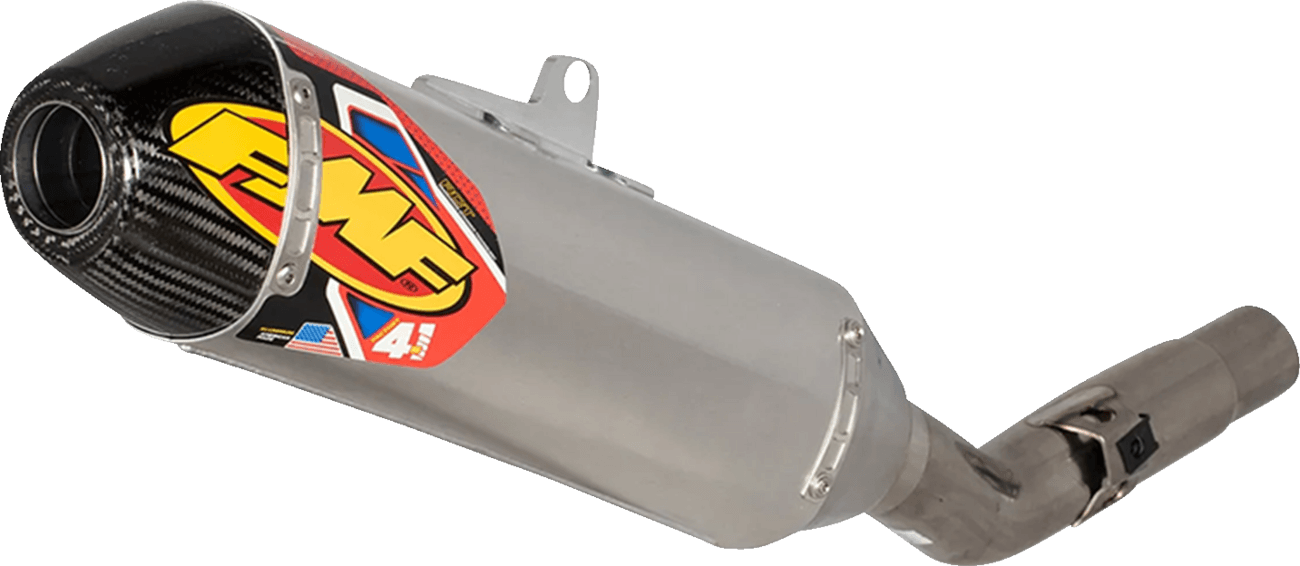 FMF 1821-2052 Factory 4.1 RCT Slip-On Muffler - Natural Aluminum with Carbon Fiber End Cap - CRF250R