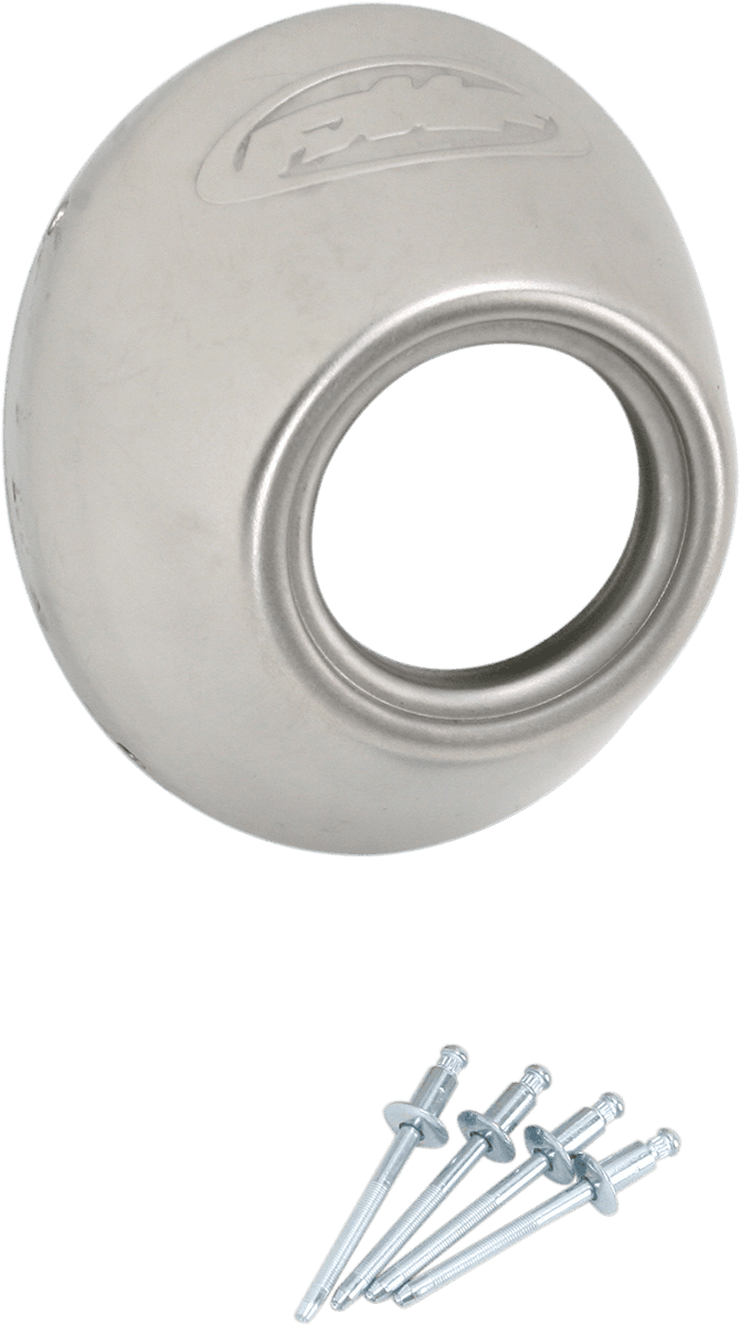 FMF 1860-0501 Replacement Rear Cone Cap - Stainless Steel - Slash Cut - Powercore 4/Q4