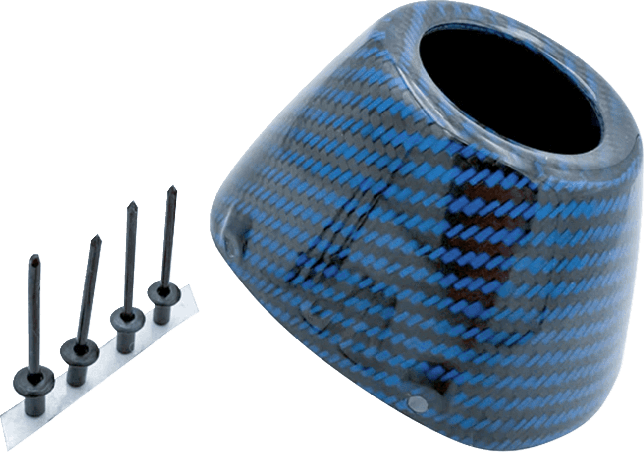 FMF 1860-2521 End Cap Replacement Kit - Carbon - RCT External - Blue