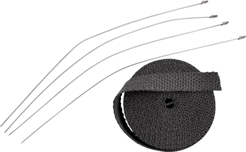 DRAG SPECIALTIES 1861-0667 Exhaust Heat Wrap Kit with Ties - Black - 1" x 25' — image 1 of 2