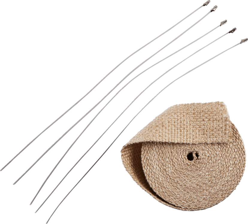 DRAG SPECIALTIES 1861-0668 Exhaust Heat Wrap Kit with Ties - Tan - 2" x 25'