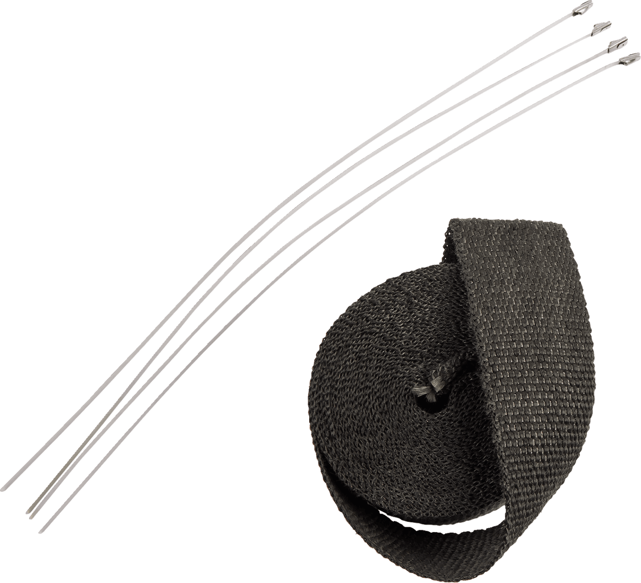 DRAG SPECIALTIES 1861-0669 Exhaust Heat Wrap Kit with Ties - Black - 2" x 25'