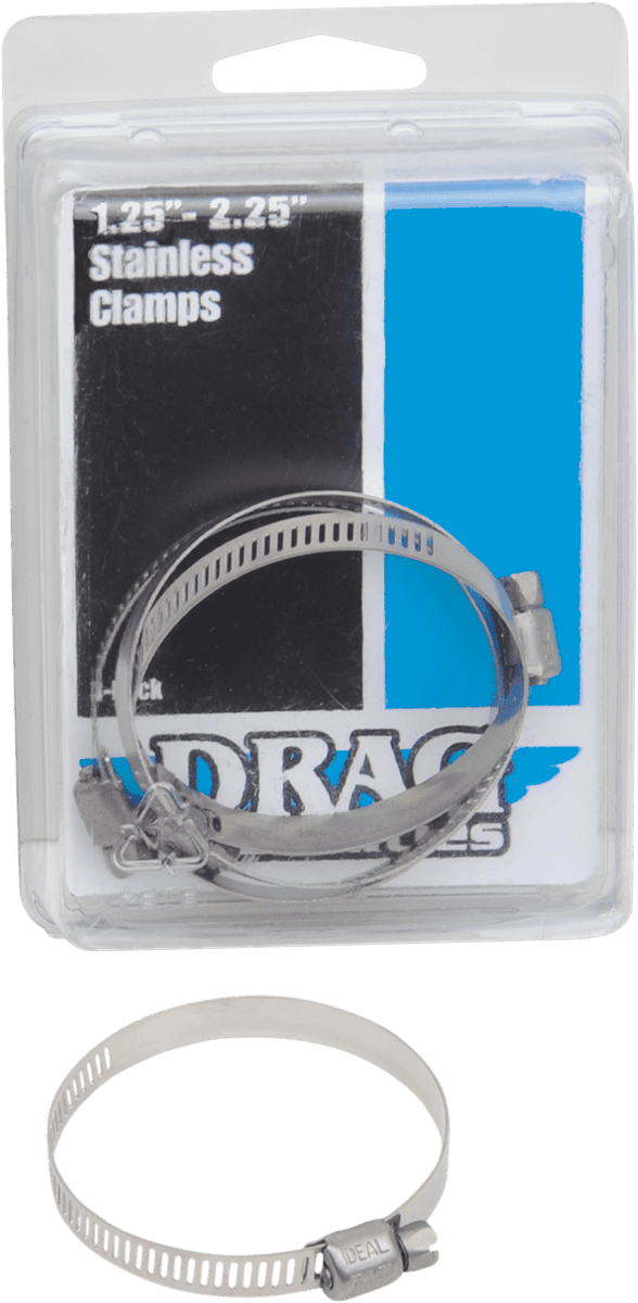 DRAG SPECIALTIES 1861-0672 Worm Clamps - Stainless Steel - 1.25"-2.25"