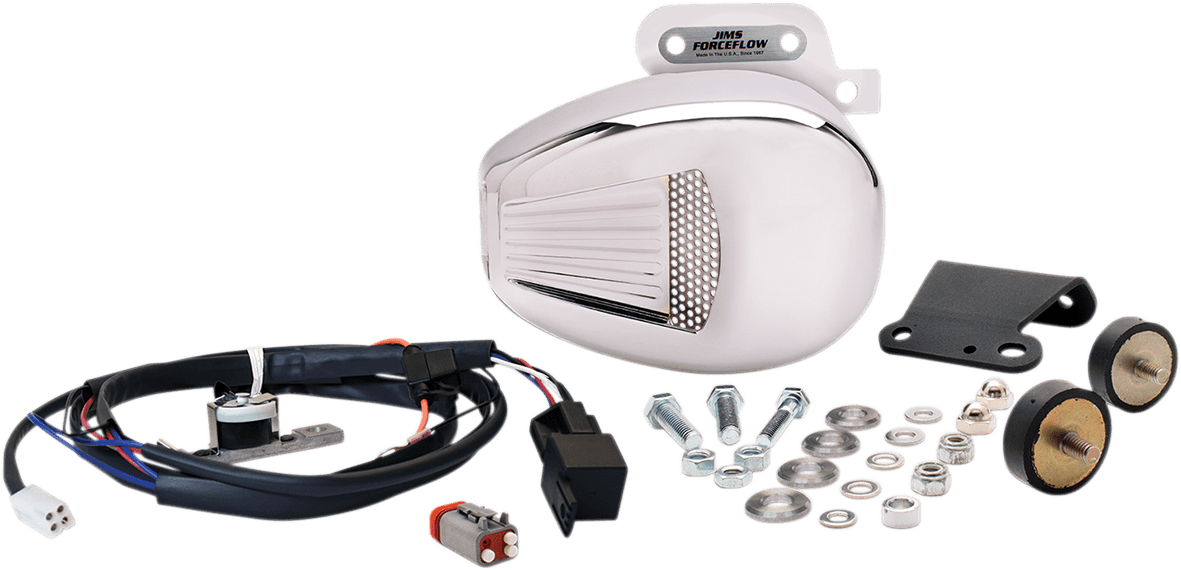 JIMS 1901-0758 Forceflow Cylinder Head Cooler Kit - Chrome - M8 Touring