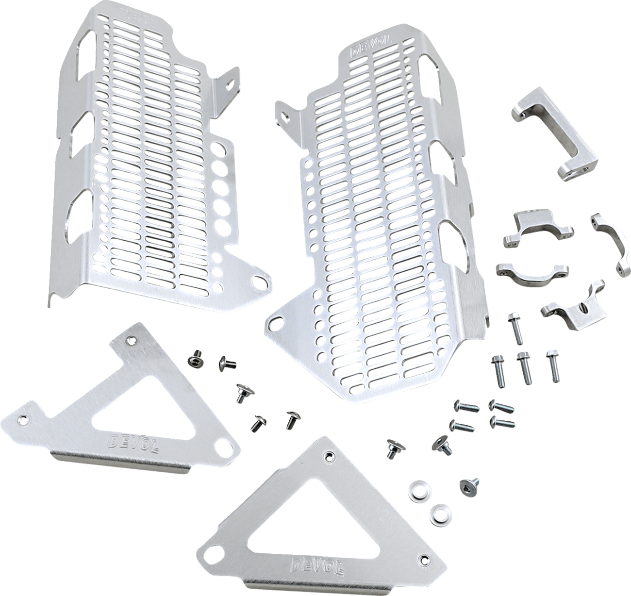DEVOL 1901-0835 Radiator Guards - Brushed Aluminum - Honda