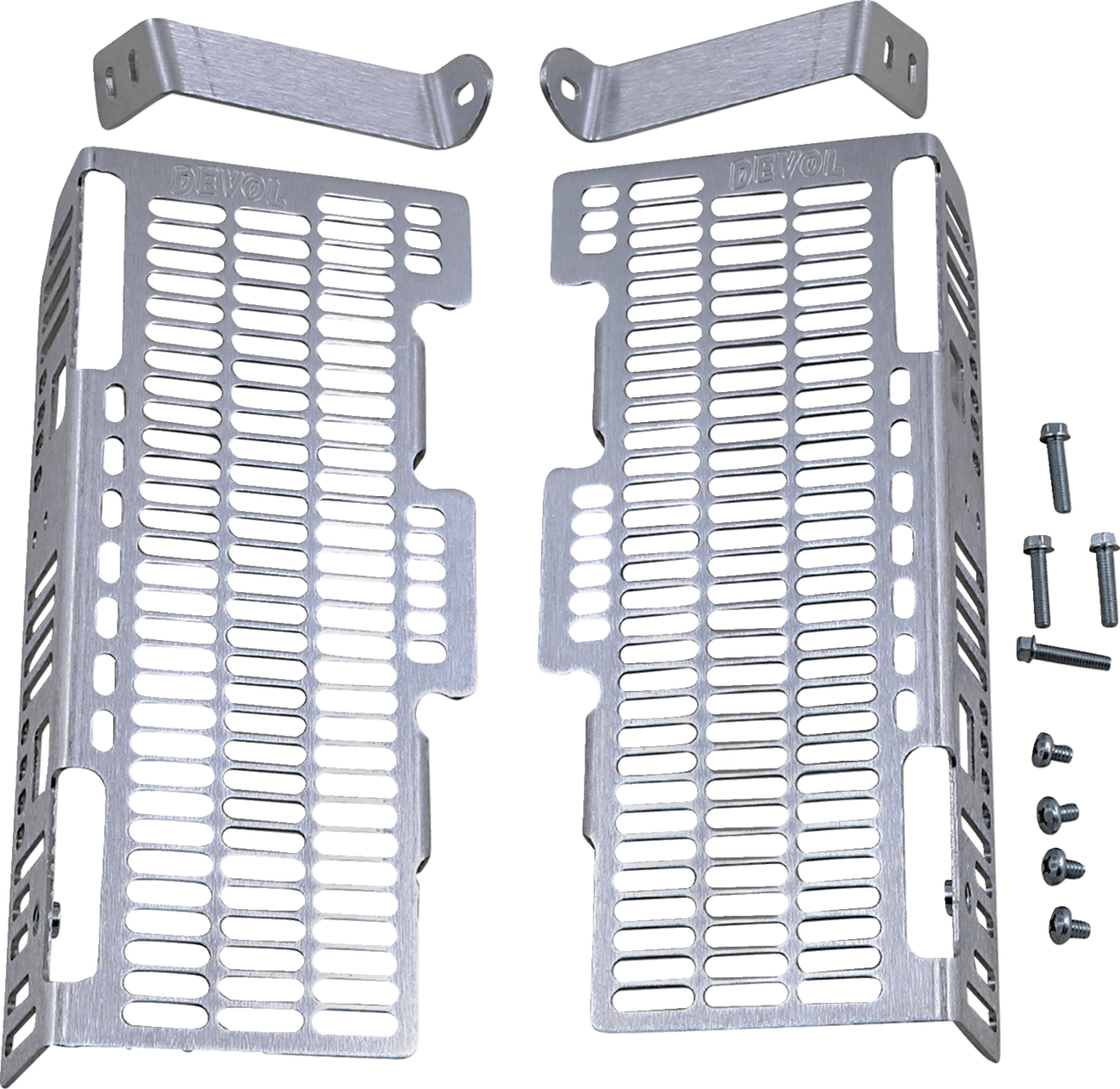 DEVOL 1901-0844 Radiator Guards - Brushed Aluminum - Suzuki