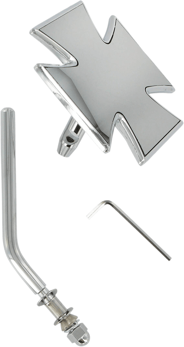DRAG SPECIALTIES 1901-6060 Mirror - Side View - Maltese - Chrome - Round Stem - Each