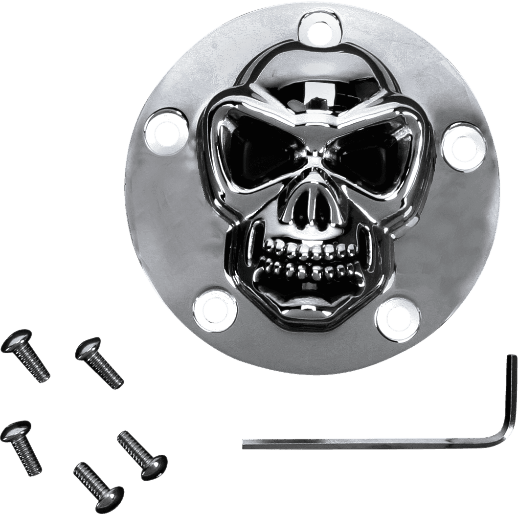 DRAG SPECIALTIES 1902-0181 3-D Skull Points Cover - Twin Cam
