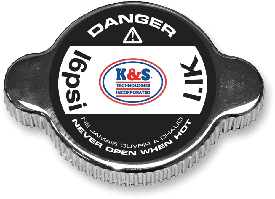 K&S TECHNOLOGIES 1903-0010 Grip-Style Radiator Cap - Chrome - 16 PSI