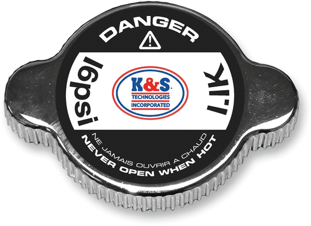 K&S TECHNOLOGIES 1903-0010 Grip-Style Radiator Cap - Chrome - 16 PSI