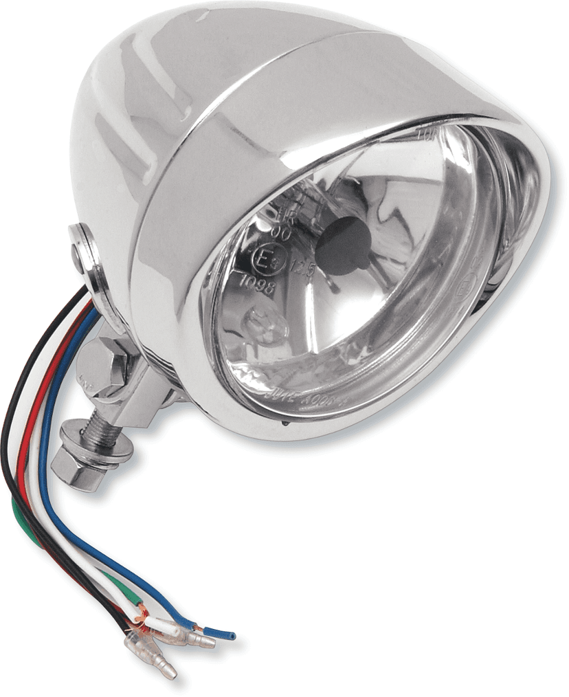 DRAG SPECIALTIES 2001-0248 Spotlight w/Visor - 4-1/4" - w/Running Light - Clear Lens