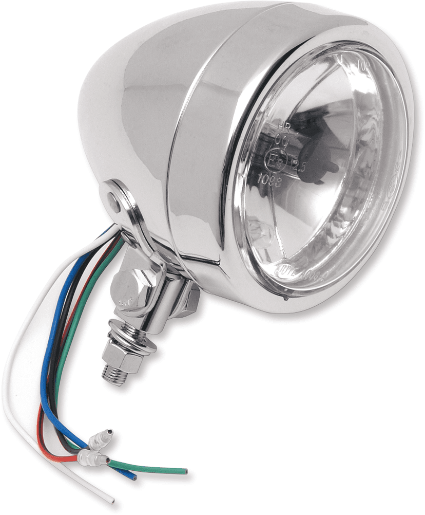 DRAG SPECIALTIES 2001-0249 Spotlight - 4-1/4" - w/Running Light - Clear Lens