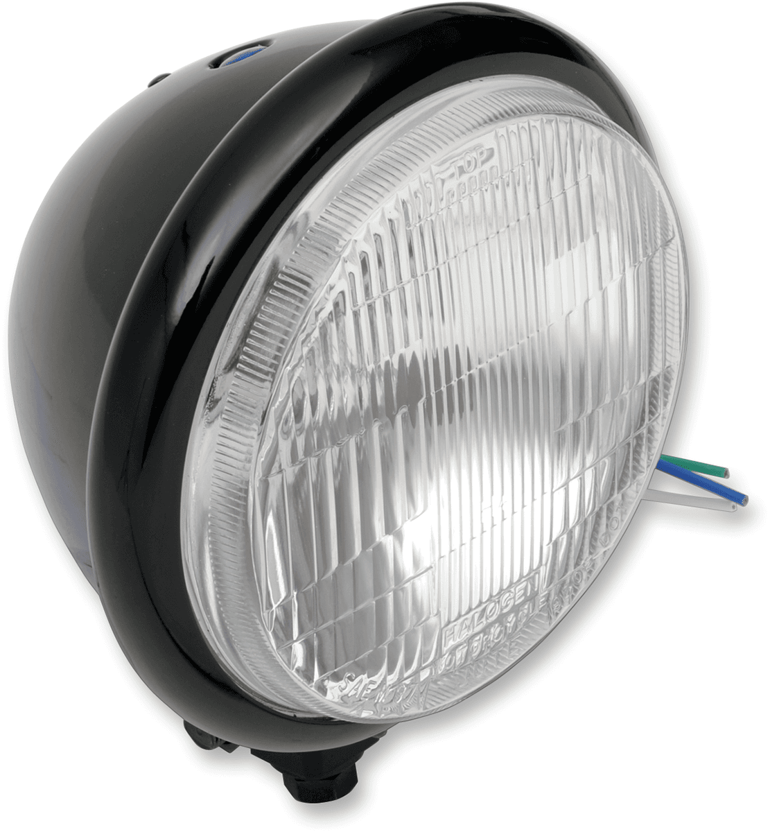 DRAG SPECIALTIES 2001-0553 Headlight - H4 - Bottom Mount - 5-3/4" - Black