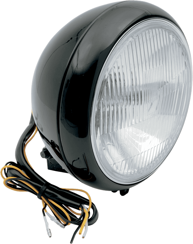 DRAG SPECIALTIES 2001-0556 7" Smooth Headlight - FLST - Black