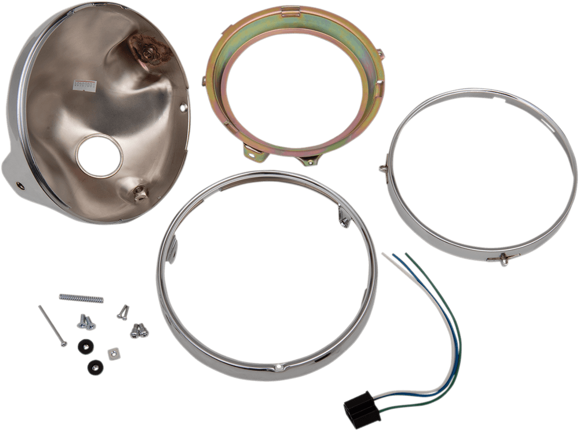 EMGO 2001-0821 Headlamp Shell - 7" - Side Mount - Chrome
