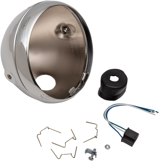 EMGO 2001-0823 Lucas Style Headlight Shell - 7" - Chrome — image 1 of 2